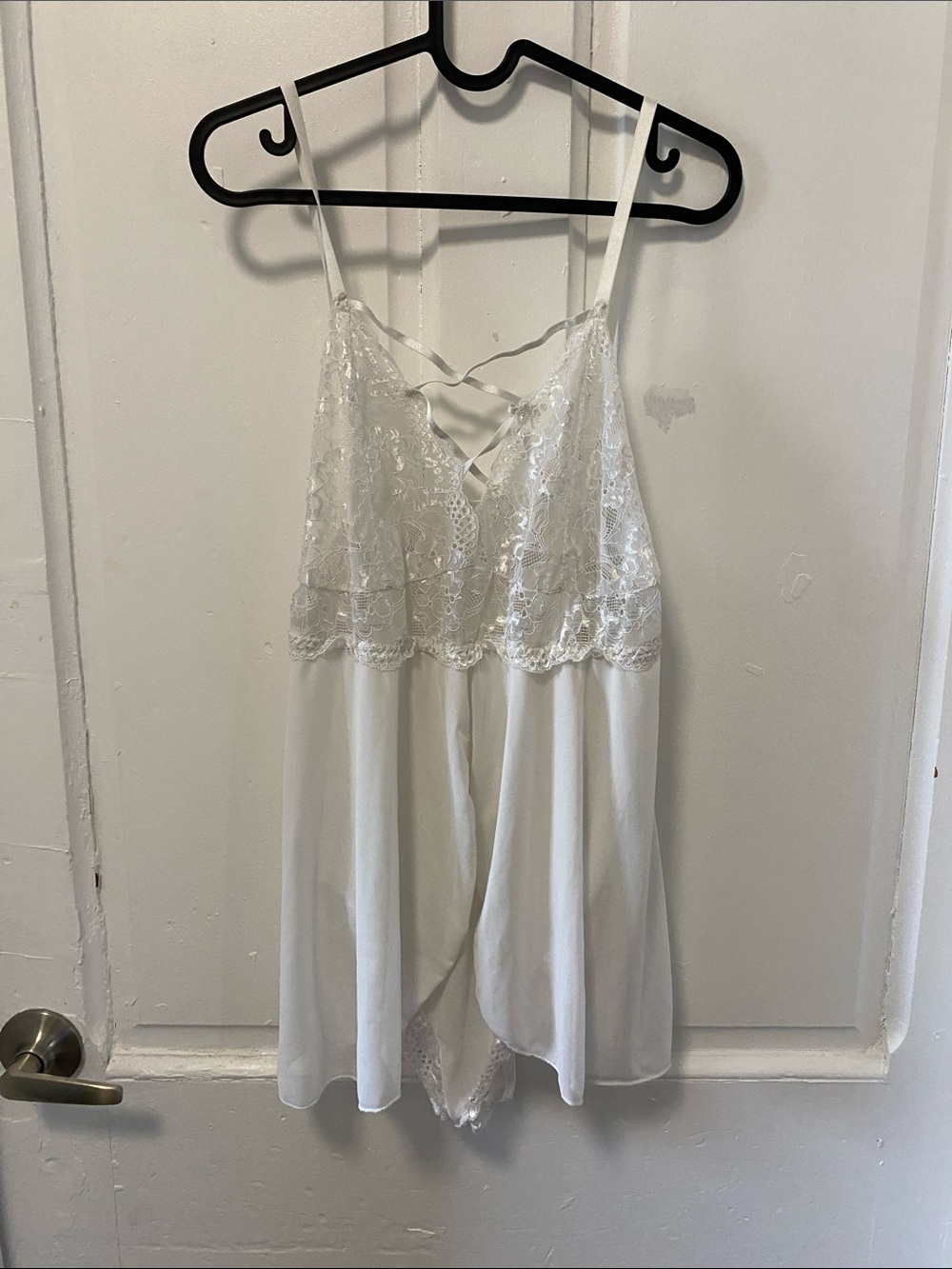 White Lace Romper Slip